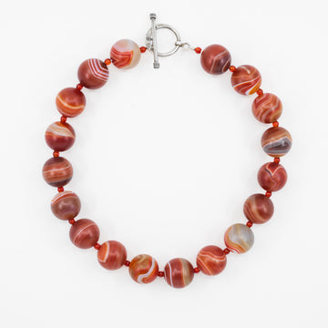 Mat natural agate necklace