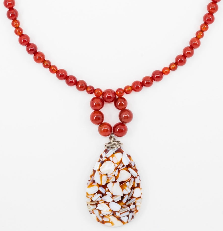 Long gem stone necklace