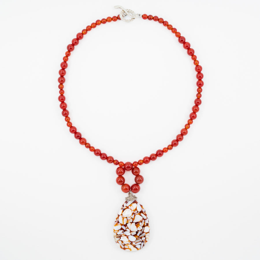 Long gem stone necklace
